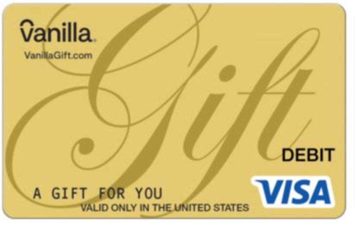 Gold Vanilla® Visa® Gift Card showing card design and security features